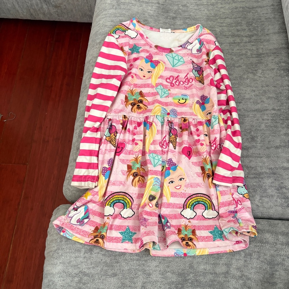 JoJo Siwa Pink Striped Kids Dress